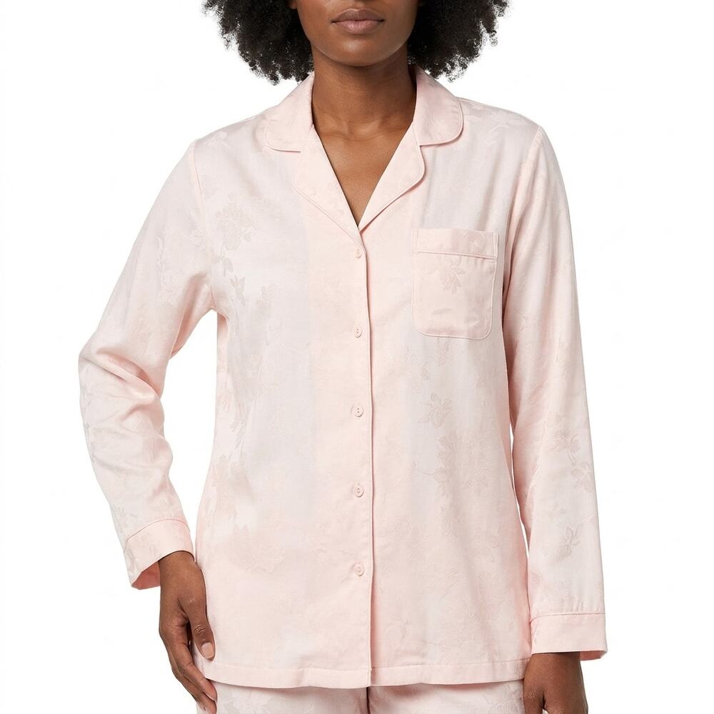 Sarah Spencer Polyester Blend Pink Button-Up Top Women Size S